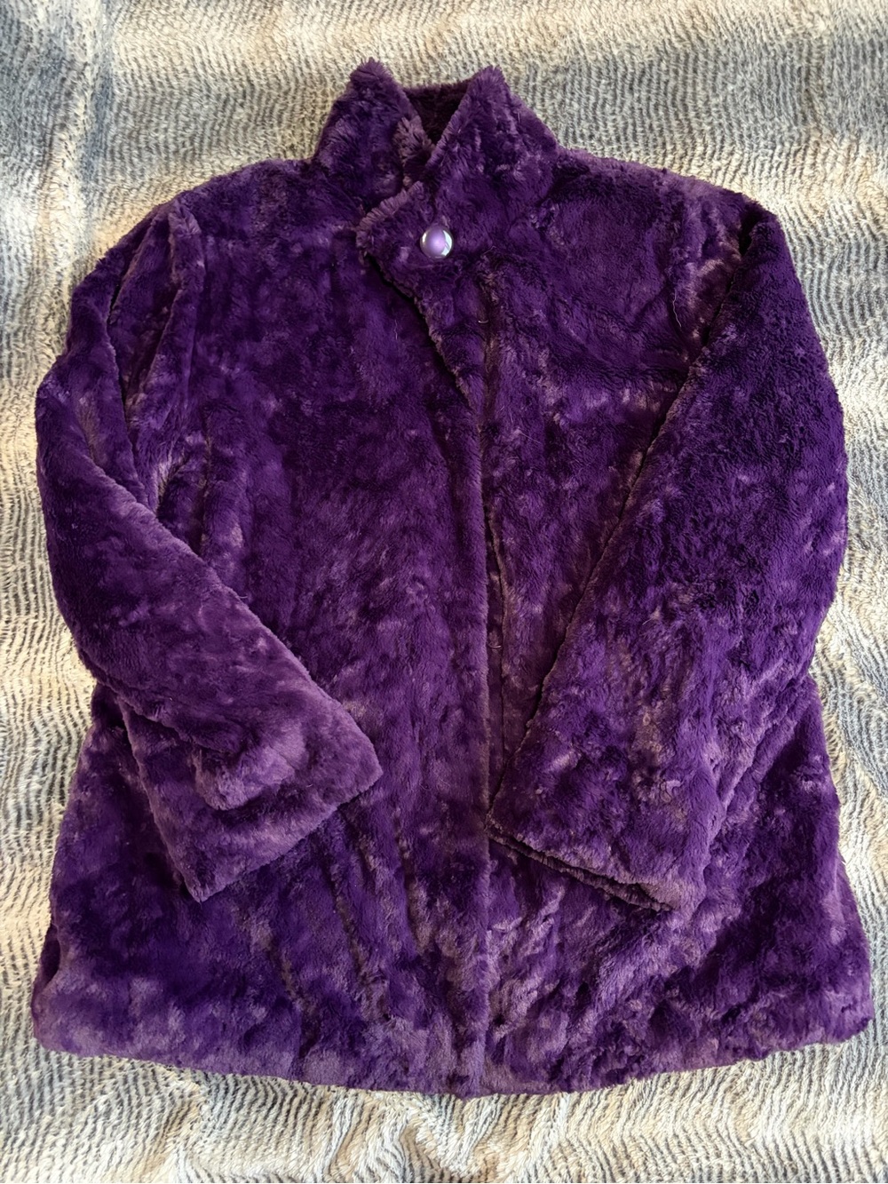 Plush Faux Fur Purple Women's Coat